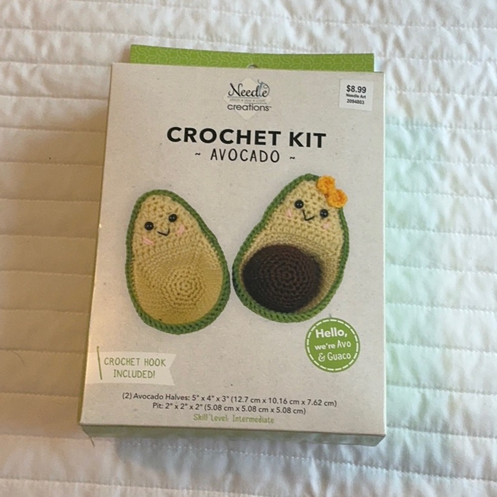Avocado Crochet Kit - Green and Brown